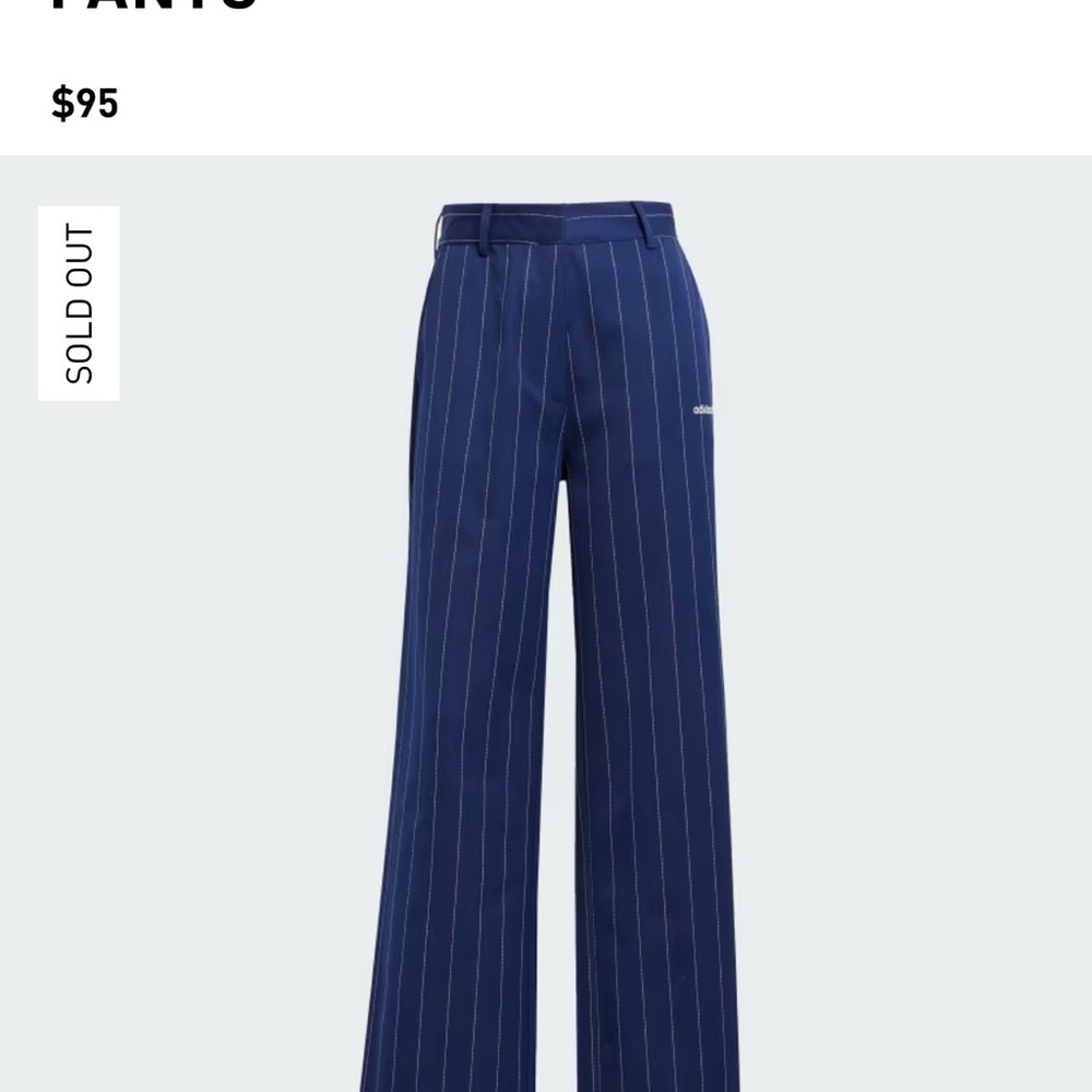 Adidas Originals Blue and White Pinstripe Pants